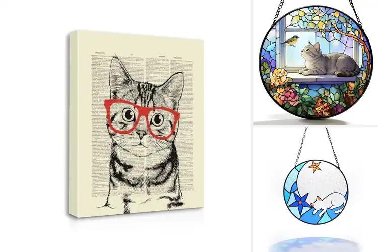 Detailed view of Best Cat Lover Gift Glass Artwork: Purr-fect Sunlit Charm
