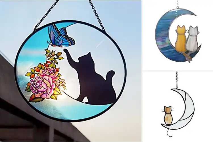 Detailed view of Best Cat Lover Moon Suncatcher Gifts
