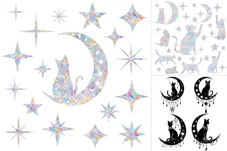Detailed view of Best Cat Moon Window Decor Pieces to Elevate Your Space