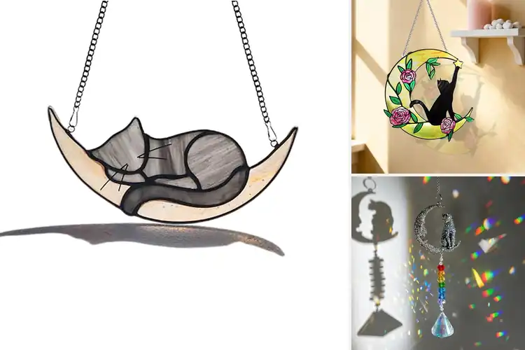 Detailed view of Best Cat Moon Window Suncatcher