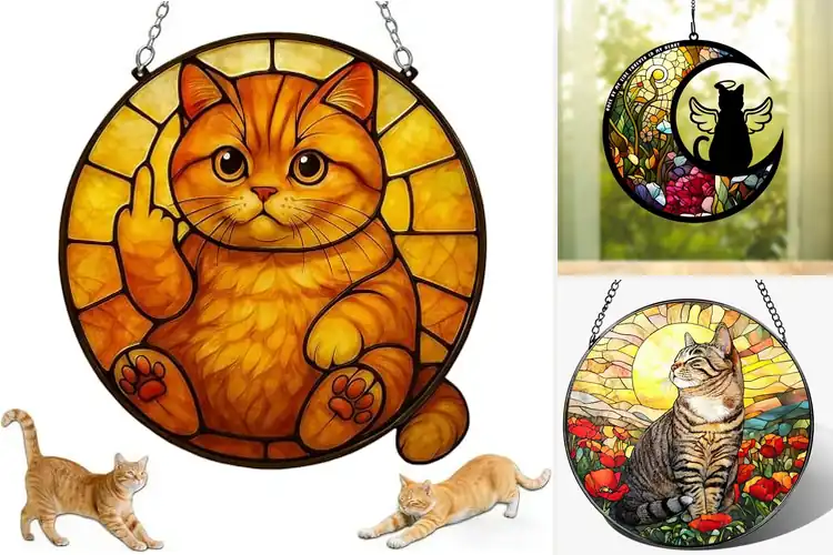 Detailed view of Best Cat Themed Window Ornament