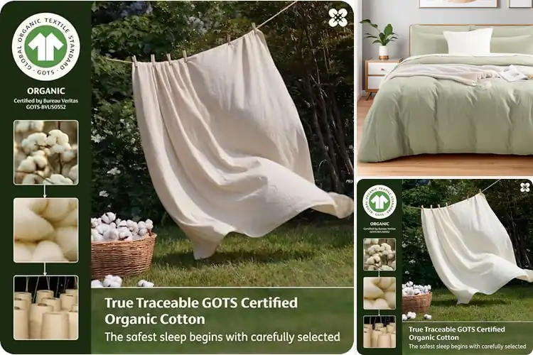 Detailed view of Best Certified Organic Duvet Covers