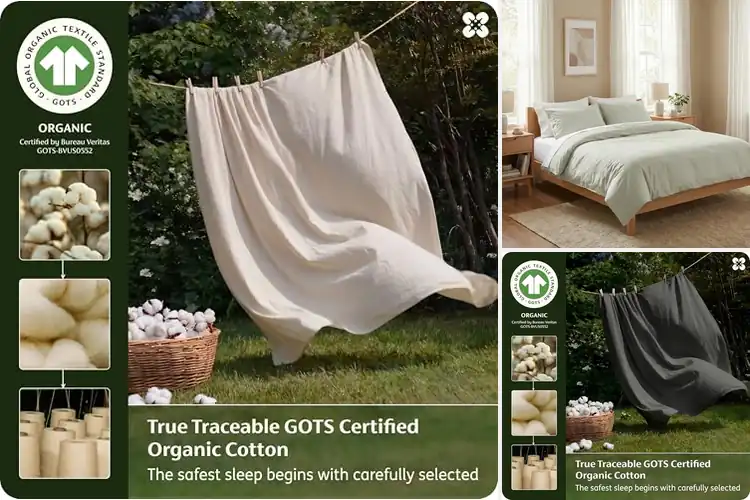 Detailed view of Best GOTS Made Safe Certified Duvet Cover