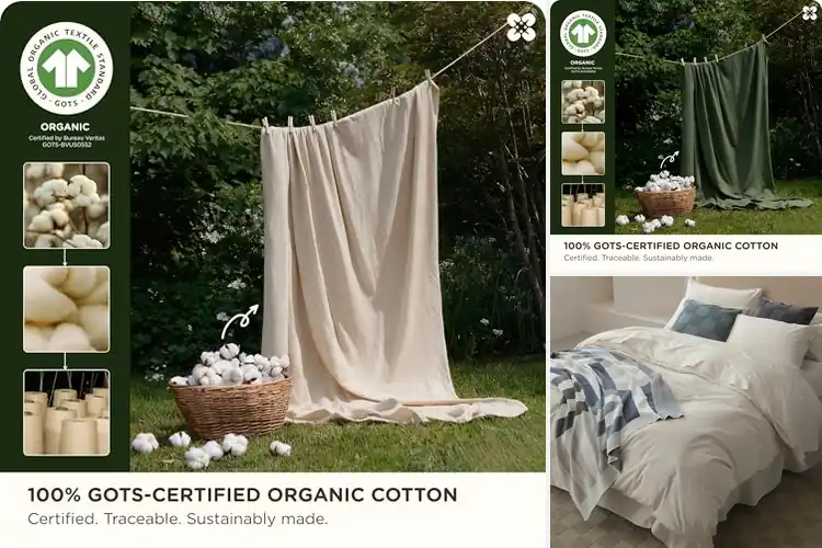 Detailed view of Best GOTS Made Safe Certified Duvet Covers