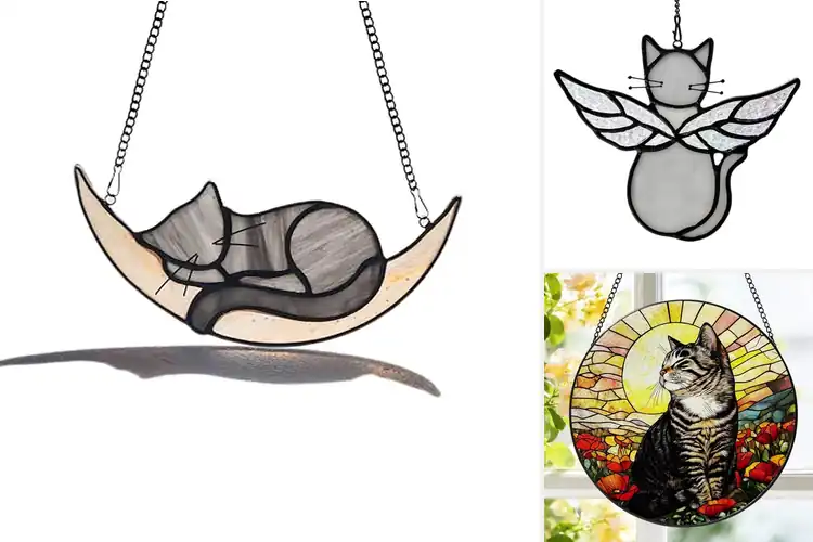 Detailed view of Best Grey Tabby Cat Suncatchers