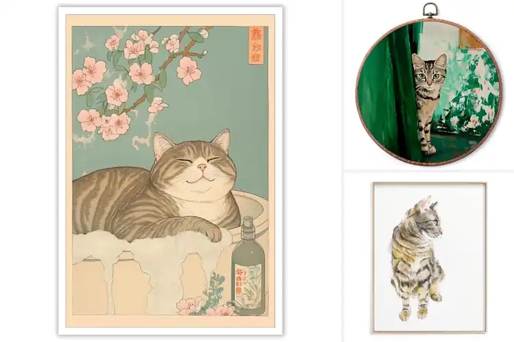 Detailed view of Best Grey Tabby Cat Wall Decor: Charming Home Accents