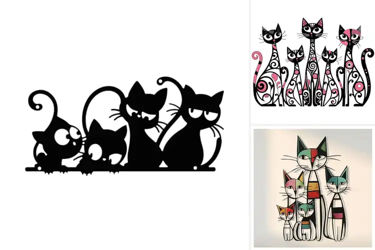 Detailed view of Best Handmade Cat Wall Decorations