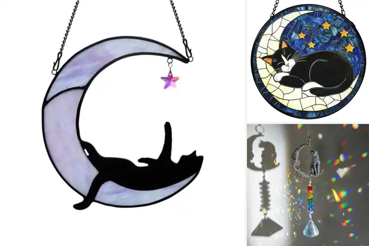 Detailed view of Best Moon Cat Window Suncatcher