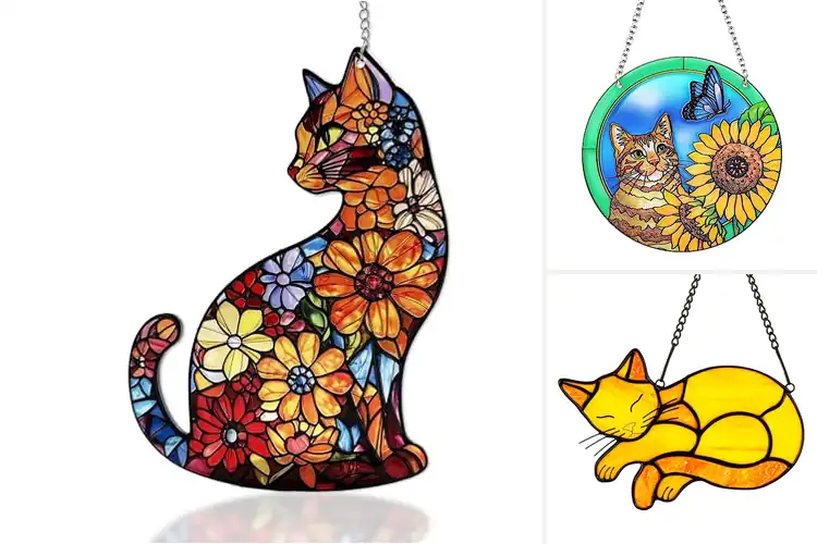 Detailed view of Best Stained Glass Artwork For Cat Lovers