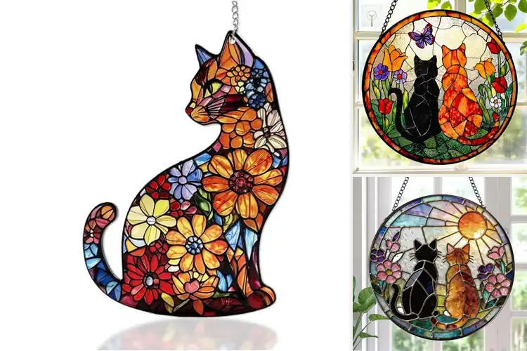 Detailed view of Best Window Hanging Cat Decor: Add Color & Cheer to Any Room